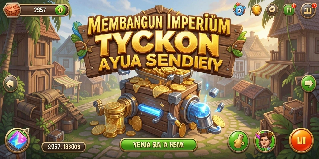 Tampilan gameplay menarik dari 2757 yang menunjukkan manajemen bisnis Tycoon.