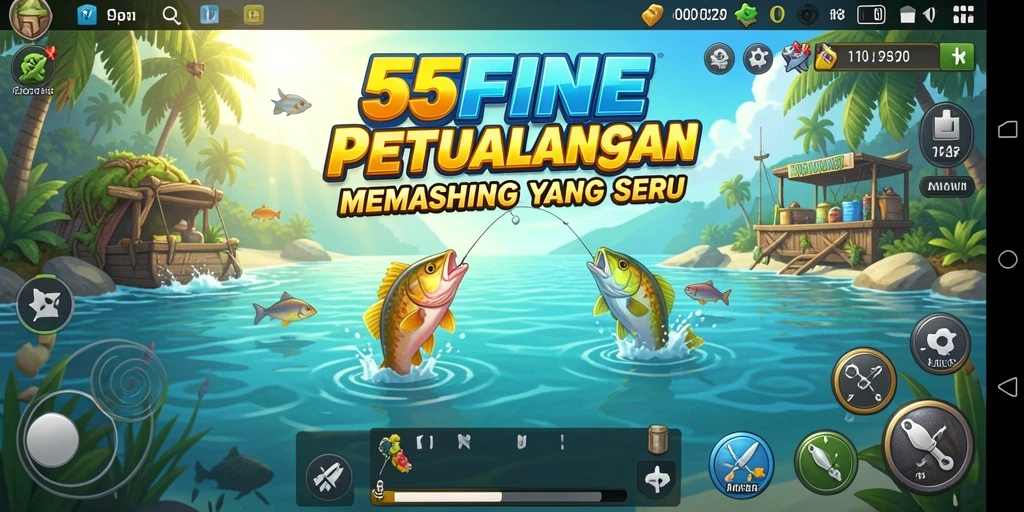 Tangkapan ikan besar dalam gameplay 55FIVE yang menawan.