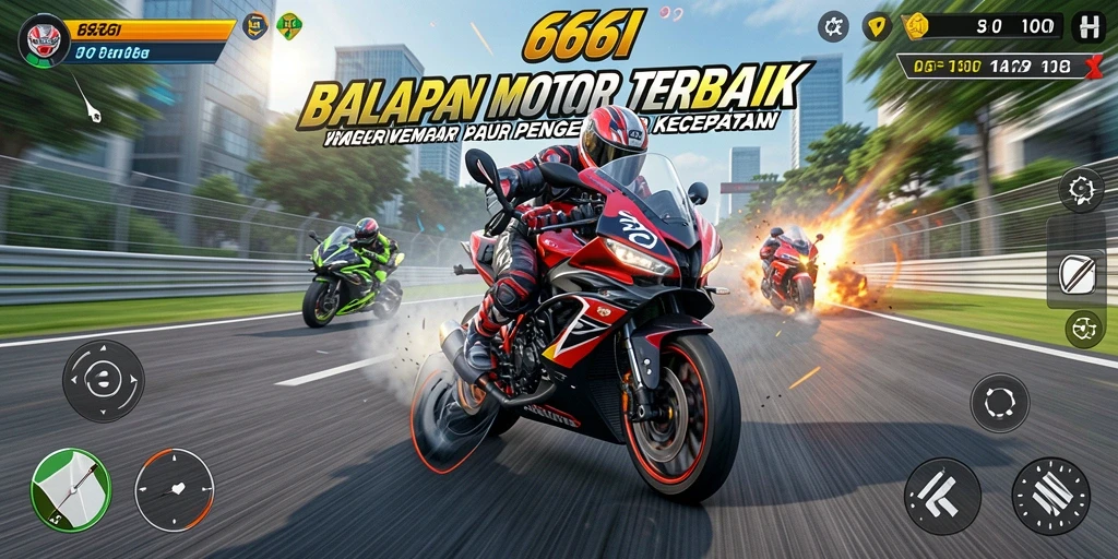 Tampilan gameplay 666I yang menegangkan di lintasan balap.