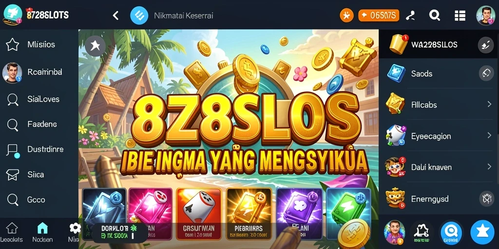 Screenshot 8728SLOTS menampilkan gameplay menarik dengan tema slot yang colorfull.