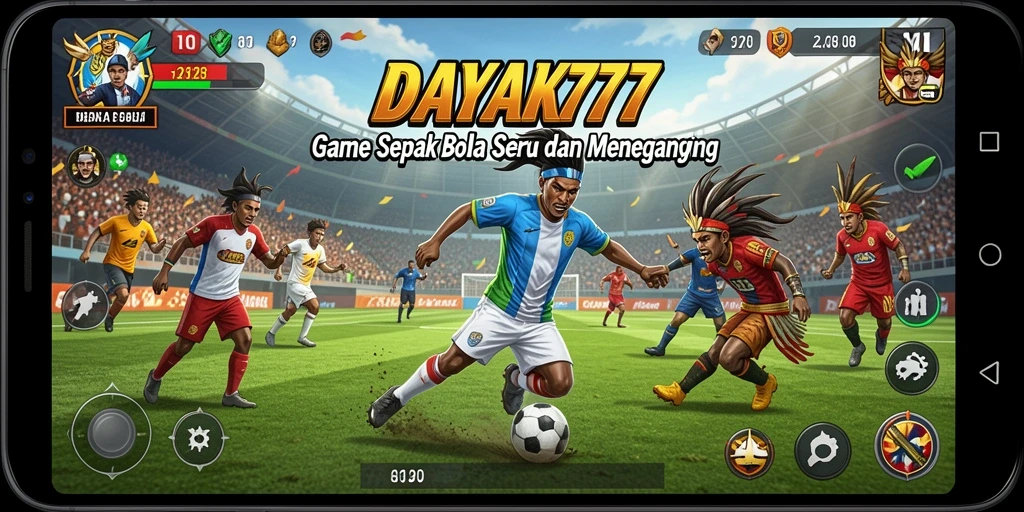 Tampilan gameplay DAYAK777 yang menegangkan dan penuh aksi sepak bola.