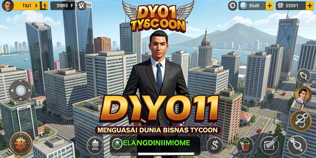 Tampilan gameplay DY01 yang menarik dengan elemen bisnis yang mendalam.