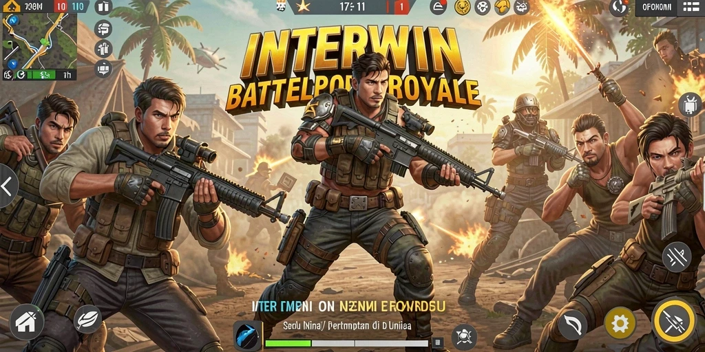 Gameplay seru <strong>INTERWIN</strong> dalam pertempuran Battle Royale yang menegangkan.