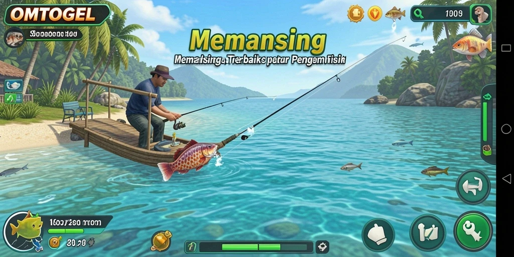 Tangkapan ikan di OMTOGEL dengan latar belakang laut yang indah.
