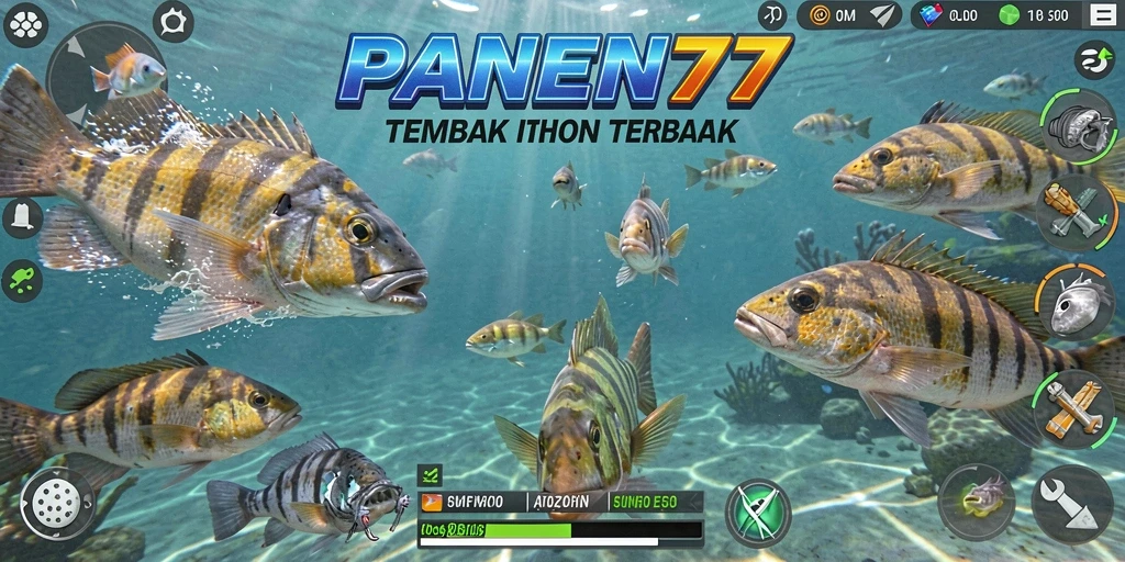 Tampilan gameplay menarik dalam PANEN77 saat berburu ikan.