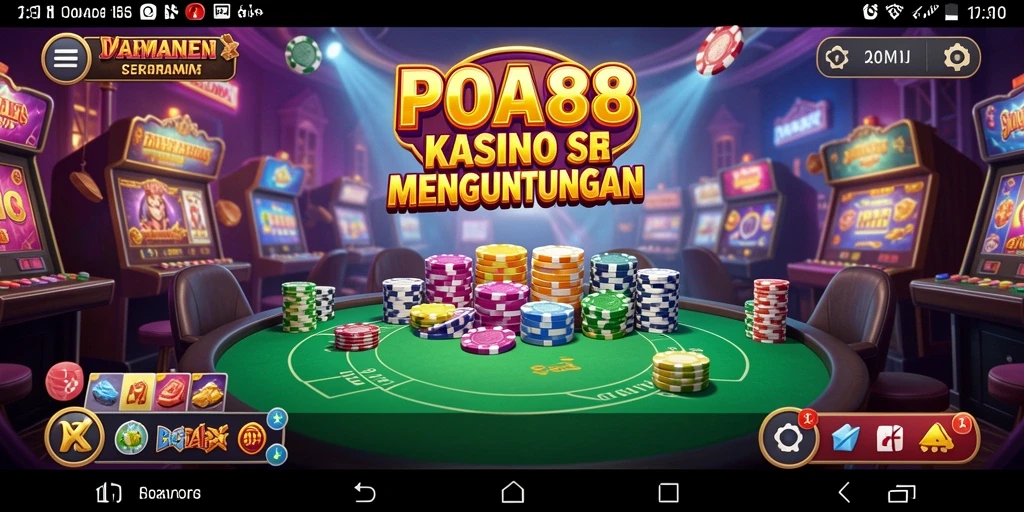 Screenshot gameplay menampilkan berbagai permainan Kasino yang mengasyikkan.
