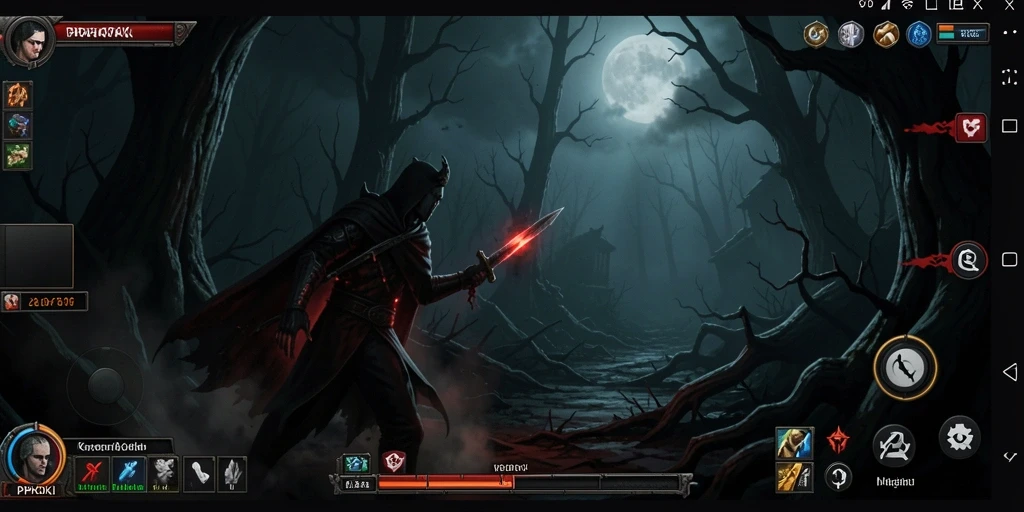 Tampilan gameplay PPHOKI yang penuh dengan suasana menyeramkan.