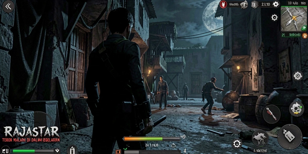 Tampilan gameplay RAJASTAR yang mencekam dan penuh ketegangan.
