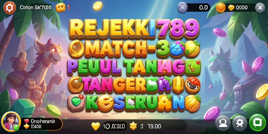 Screenshot dari gameplay menarik REJEKI789 dalam permainan Match-3.
