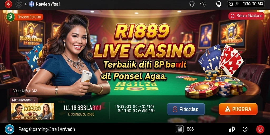 Tampilan permainan Live Casino dengan dealer nyata yang interaktif.