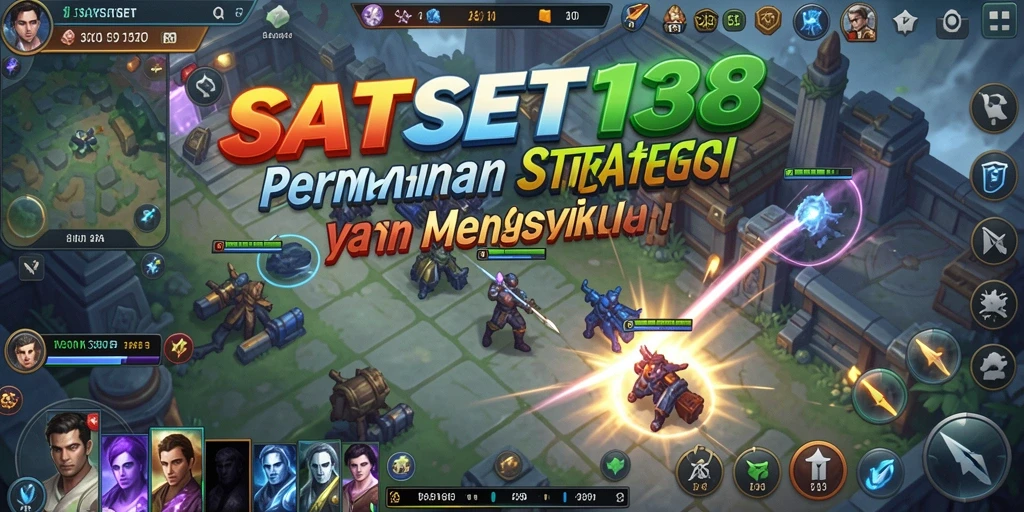 Tampilan gameplay SATSET138 dengan pertarungan strategis yang mendebarkan.