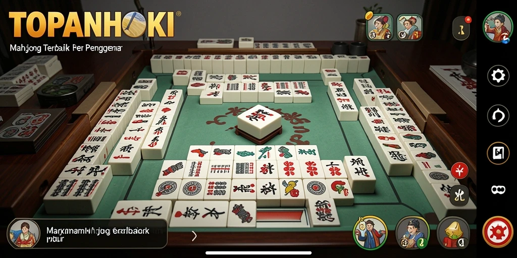 Tampilan gameplay seru dari TOPANHOKI yang penuh dengan tantangan Mahjong.