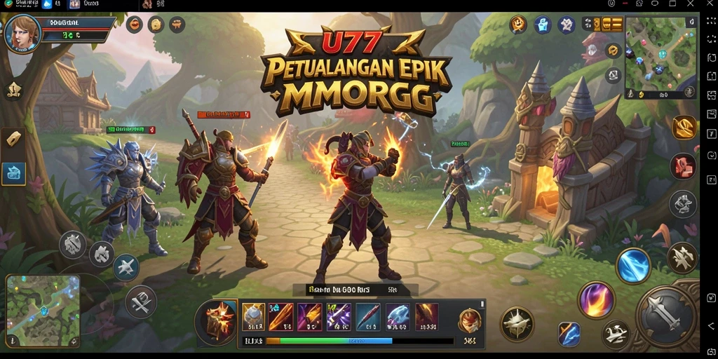 Gameplay menakjubkan di dunia fantasi MMORPG.